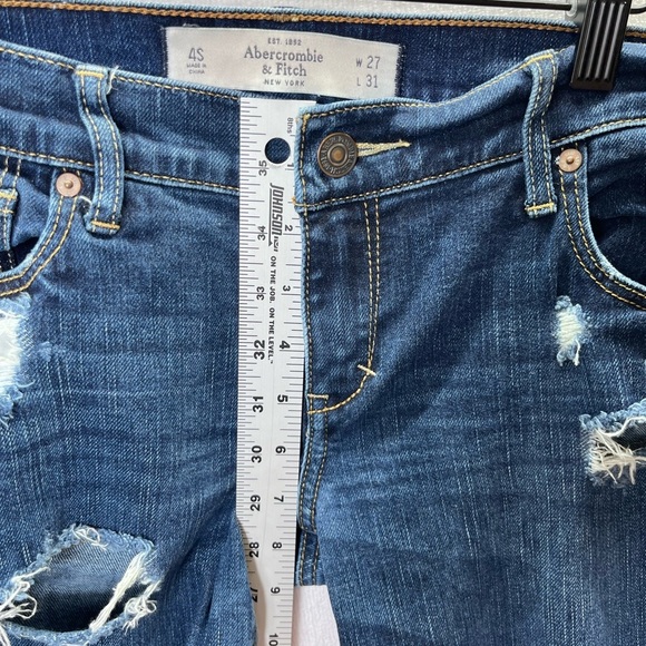 Abercrombie & Fitch Erin Distressed Skinny Jeans Womens 4s Short Stretch 2136 - Picture 6 of 11